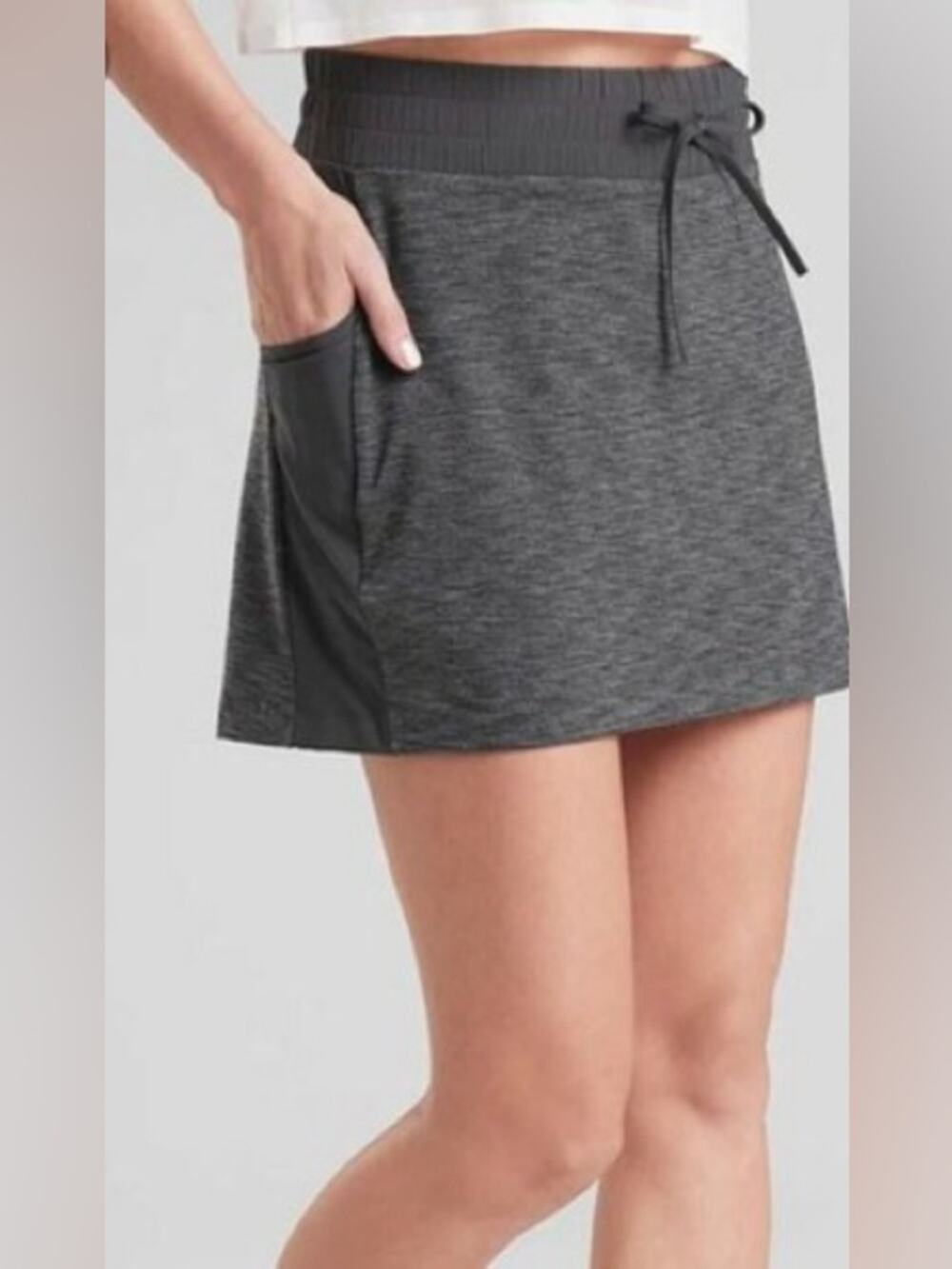 Athleta Excursion Hybrid Skort Grey Drawstring Small
